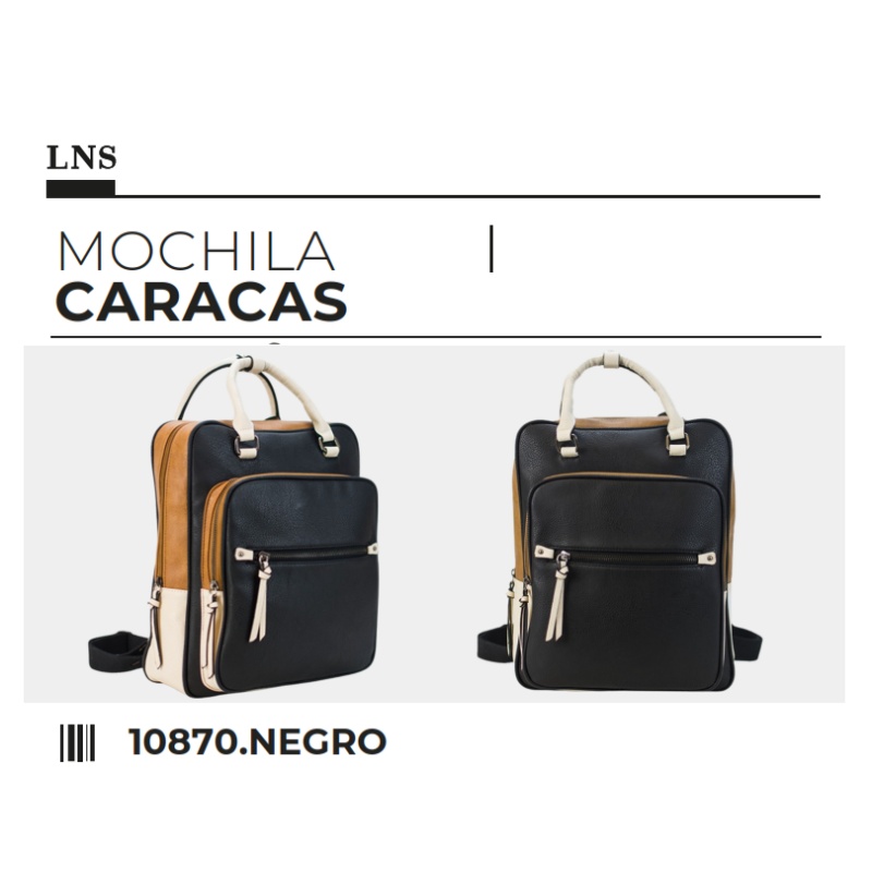 MOCHILA CARACAS - CUARZO LAUREL NEGRO